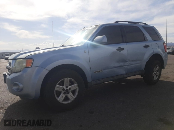 2008 Ford Escape Hybrid with VIN 1FMCU49HX8KE02136, listed as a Copart auction lot 58233195 with 205,532 mi miles and Salvage title. Bid and sale history available at DreamBid. Image 1.
