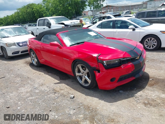 2015 Chevrolet Camaro LT z VIN 2G1FF3D36F9198136, wystawiony jako IAAI lot #42235576 z przebiegiem 168 611 mil mil oraz . Historia ofert i sprzedaży dostępna na DreamBid. Obrazek 1.