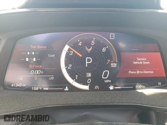 2020 Chevrolet Corvette 2LT with VIN 1G1Y72D45L5117581, listed as a Copart auction lot 49135714 with 41,343 mi miles. Bid and sale history available at carsss.com. Image 9.