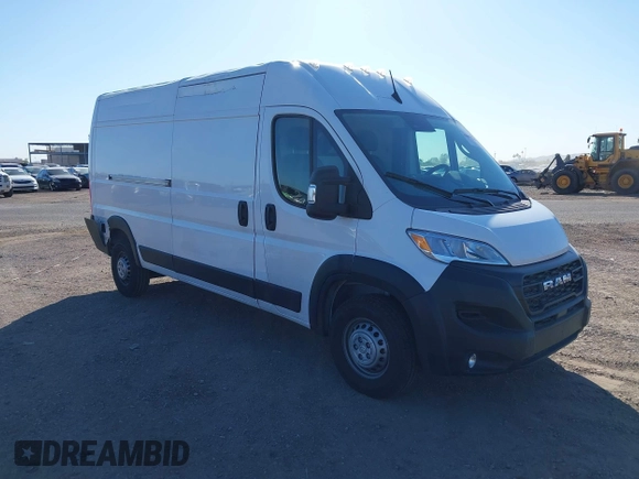 2024 Ram ProMaster Cargo Tradesman with VIN 3C6LRVDG6RE128925, listed as a IAAI auction lot 42099945 with 10,474 mi miles and . Bid and sale history available at DreamBid. Image 1.