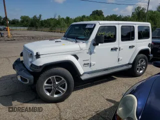 2018 Jeep Wrangler Unlimited Sahara with VIN 1C4HJXEG1JW249937, listed as a Copart auction lot 64141805 with 48,196 mi miles and Non repairable. Bid and sale history available at DreamBid. Image 1.