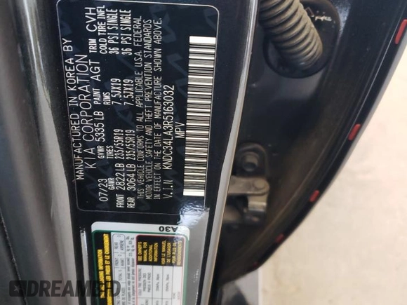 2024 Kia EV6 Wind with VIN KNDC34LA3R5163032, listed as a Copart auction lot 54441935 with 26,284 mi miles and Clean Title. Bid and sale history available at DreamBid. Image 13.