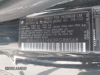 2002 BMW 3 Series 325Ci с VIN WBABS334X2PG88568, выставлен на аукционе IAAI как лот 42702995 с пробегом 77 577 миль миль и . История ставок и продаж доступна на DreamBid. Изображение 9.
