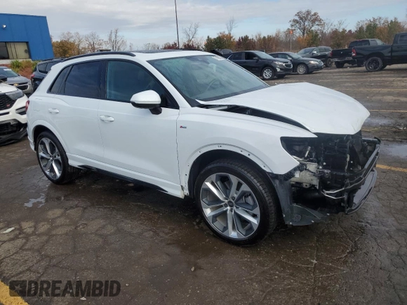 2022 Audi Q3 S line Premium Plus with VIN WA1EECF31N1058219, listed as a Copart auction lot 77456494 with 38,874 mi miles and Salvage Title. Bid and sale history available at carsss.com. Image 4.