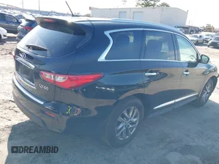 2014 Infiniti QX60 with VIN 5N1AL0MN9EC508017, listed as a IAAI auction lot 41591790 with 112,806 mi miles. Bid and sale history available at carsss.com. Image 4.