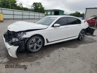 2019 BMW 7 Series 740i xDrive with VIN WBA7E4C52KGV28872, listed as a Copart auction lot 61689005 with Not provided miles and Salvage title. Bid and sale history available at DreamBid. Image 1.