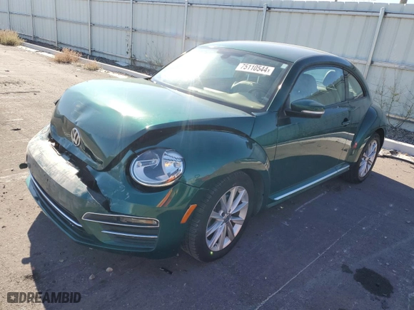 2017 Volkswagen Beetle 1.8T SE with VIN 3VWJ17AT5HM611196, listed as a Copart auction lot 75110544 with 33,427 mi miles and Salvage Title. Bid and sale history available at carsss.com. Image 1.