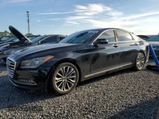 2016 Hyundai Genesis 3.8L with VIN KMHGN4JE8GU107099, listed as a Copart auction lot 73823554 with 0 mi miles and Salvage Title. Bid and sale history available at carsss.com. Image 1.