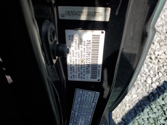 2001 Acura CL Type S with VIN 19UYA42701A010784, listed as a Copart auction lot 52335045 with 167,532 mi miles and Salvage Title. Bid and sale history available at carsss.com. Image 14.