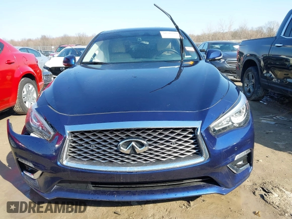 2021 Infiniti Q50 Luxe with VIN JN1EV7BR6MM755747, listed as a IAAI auction lot 41782339 with 65,463 mi miles and . Bid and sale history available at carsss.com. Image 12.