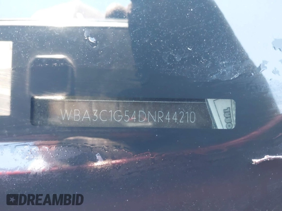 2013 BMW 3 Series 328i with VIN WBA3C1G54DNR44210, listed as a IAAI auction lot 41850590 with 154,915 mi miles and . Bid and sale history available at DreamBid. Image 9.