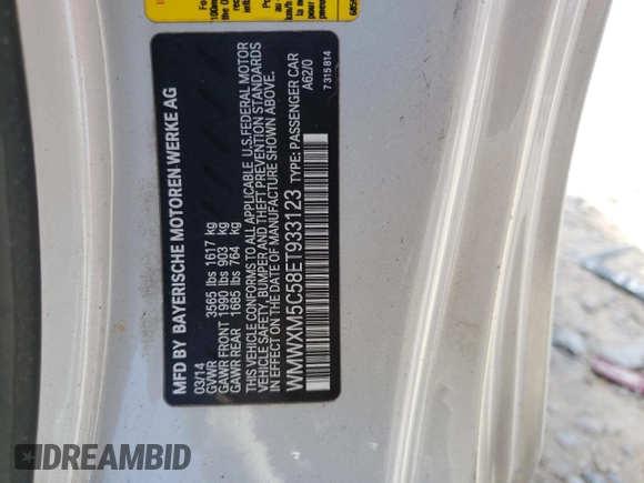 2014 MINI Hardtop with VIN WMWXM5C58ET933123, listed as a Copart auction lot 49443185 with 152,771 mi miles and Salvage Title. Bid and sale history available at DreamBid. Image 13.