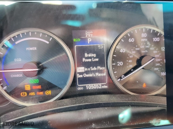 2015 Lexus NX 300h with VIN JTJBJRBZ8F2014566, listed as a Copart auction lot 57485274 with 105,052 mi miles and Salvage Title. Bid and sale history available at carsss.com. Image 9.