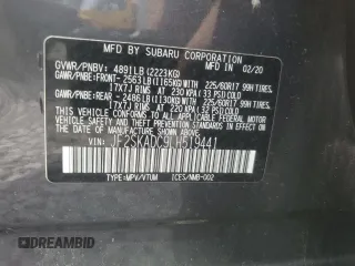 2020 Subaru Forester z VIN JF2SKADC9LH519441, wystawiony jako Copart lot #58861205 z przebiegiem 62 643 mil mil oraz Szkoda całkowita • Salvage title. Historia ofert i sprzedaży dostępna na DreamBid. Obrazek 12.