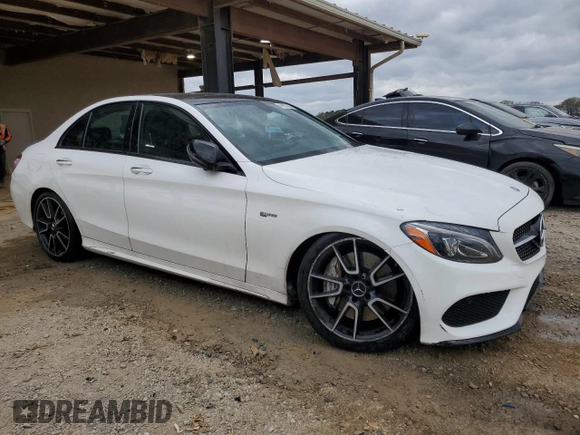 2018 Mercedes-Benz C 43 AMG with VIN 55SWF6EB1JU268322, listed as a Copart auction lot 49921335 with 24,476 mi miles and Salvage Title. Bid and sale history available at carsss.com. Image 4.