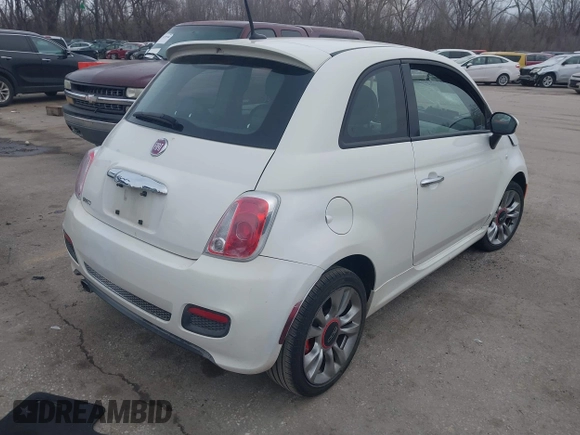 2015 FIAT 500 Sport with VIN 3C3CFFBR3FT509185, listed as a IAAI auction lot 41739081 with 23,555 mi miles. Bid and sale history available at carsss.com. Image 4.