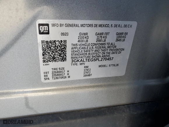 2023 GMC Terrain SLE with VIN 3GKALTEG5PL270457, listed as a Copart auction lot 41826925 with 7,006 mi miles and Salvage Title. Bid and sale history available at carsss.com. Image 14.
