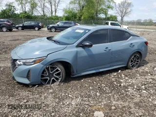2025 Nissan Sentra SR z VIN 3N1AB8DV2SY221081, wystawiony jako Copart lot #55232405 z przebiegiem 9 391 mil mil oraz Szkoda całkowita • Salvage title. Historia ofert i sprzedaży dostępna na DreamBid. Obrazek 1.