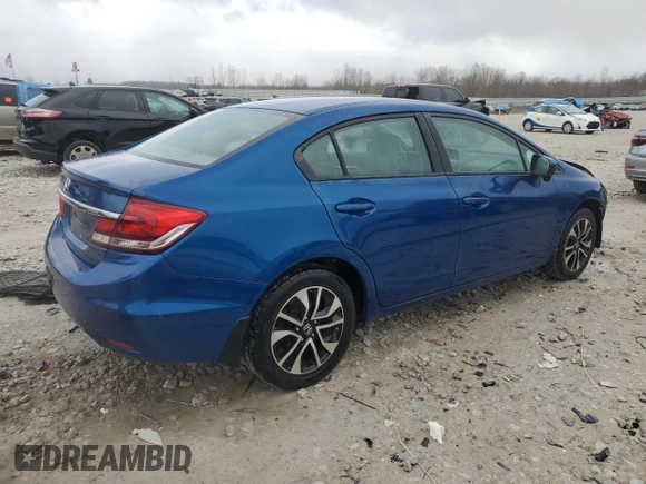 2014 Honda Civic EX with VIN 2HGFB2F81EH551281, listed as a Copart auction lot 52995925 with 160,180 mi miles and Clean Title. Bid and sale history available at carsss.com. Image 3.