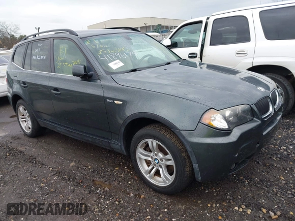 2006 BMW X3 3.0i with VIN WBXPA93436WG75979, listed as a IAAI auction lot 41896174 with Not Provided miles and . Bid and sale history available at DreamBid. Image 1.