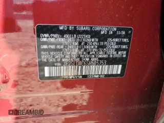 2025 Subaru Forester with VIN JF2SLDAC6SH515753, listed as a Copart auction lot 59920115 with 792 mi miles and Salvage title. Bid and sale history available at DreamBid. Image 13.