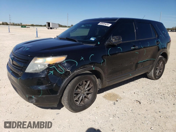2014 Ford Utility Police Interceptor with VIN 1FM5K8AR4EGC13927, listed as a Copart auction lot 80695424 with 176,680 mi miles and Salvage Title. Bid and sale history available at carsss.com. Image 1.