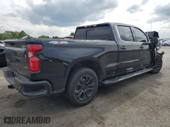 2023 Chevrolet Silverado 1500 LTZ with VIN 1GCUDGE84PZ302247, listed as a Copart auction lot 71858954 with 0 mi miles and Salvage Title. Bid and sale history available at carsss.com. Image 3.