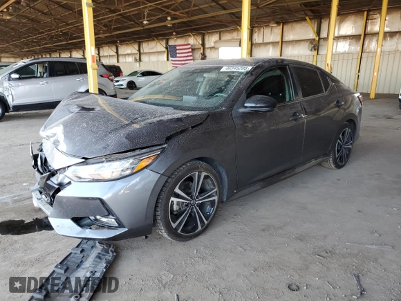 2021 Nissan Sentra SR with VIN 3N1AB8DV5MY308945, listed as a Copart auction lot 46345205 with 33,674 mi miles and Salvage Title. Bid and sale history available at DreamBid. Image 1.