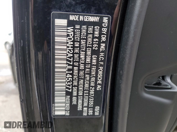 2018 Porsche Panamera с VIN WP0AH2A77JL145377, выставлен на аукционе Copart как лот 69142762 с пробегом 85 379 миль миль и . История ставок и продаж доступна на DreamBid. Изображение 12.