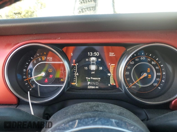 2023 Jeep Gladiator Rubicon with VIN 1C6JJTBG6PL579895, listed as a Copart auction lot 49588395 with 22,066 mi miles and Salvage title. Bid and sale history available at DreamBid. Image 9.
