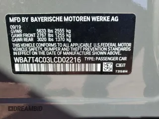 2020 BMW 7 Series 740i xDrive with VIN WBA7T4C03LCD02216, listed as a Copart auction lot 70329143 with 22,696 mi miles. Bid and sale history available at carsss.com. Image 12.