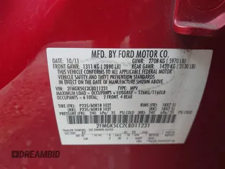 2012 Ford Flex SEL z VIN 2FMGK5CC2CBD11231, wystawiony jako IAAI lot #42399504 z przebiegiem 198 592 mil mil oraz . Historia ofert i sprzedaży dostępna na DreamBid. Obrazek 9.