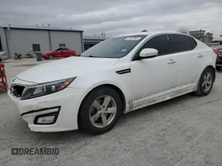 2015 Kia Optima LX with VIN KNAGM4A78F5596716, listed as a Copart auction lot 47467985 with 135,731 mi miles and Clean Title. Bid and sale history available at DreamBid. Image 1.