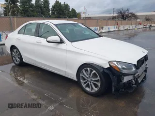 2015 Mercedes-Benz C-Class C 300 with VIN 55SWF4JB3FU085943, listed as a IAAI auction lot 41788857 with 107,954 mi miles. Bid and sale history available at carsss.com. Image 1.