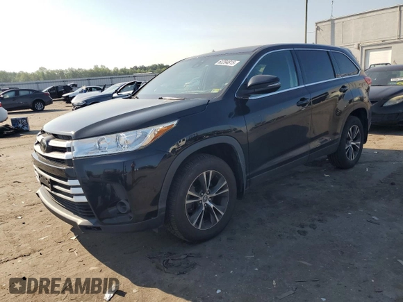 2019 Toyota Highlander LE with VIN 5TDBZRFH3KS963555, listed as a Copart auction lot 62294815 with 64,965 mi miles and Salvage title. Bid and sale history available at DreamBid. Image 1.