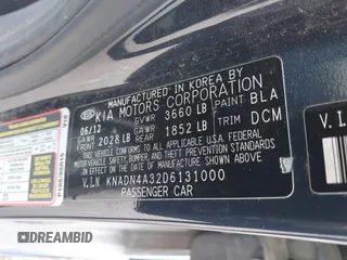 2013 Kia Rio SX z VIN KNADN4A32D6131000, wystawiony jako IAAI lot #41896171 z przebiegiem 83 138 mil mil oraz . Historia ofert i sprzedaży dostępna na DreamBid. Obrazek 9.