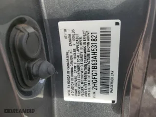 2010 Honda Civic Cpe LX with VIN 2HGFG1B63AH531821, listed as a Copart auction lot 41419005 with 145,114 mi miles and Salvage Title. Bid and sale history available at carsss.com. Image 12.