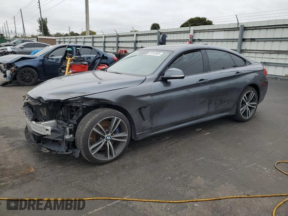 2017 BMW 4 Series 440i xDrive with VIN WBA4E5C53HG189279, listed as a Copart auction lot 89163565 with 56,449 mi miles and Salvage Title. Bid and sale history available at carsss.com. Image 1.