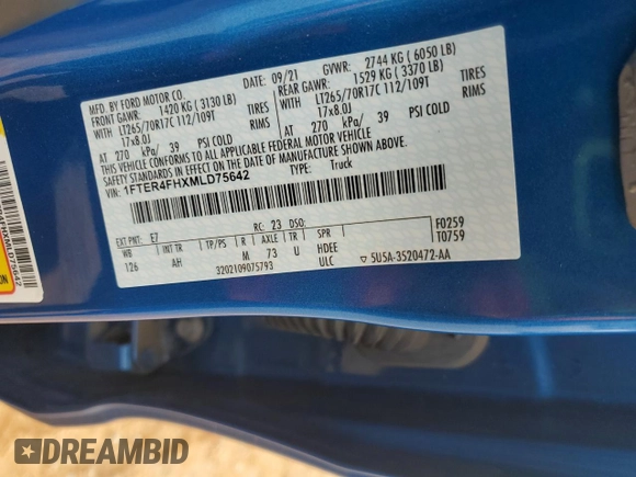 2021 Ford Ranger XL z VIN 1FTER4FHXMLD75642, wystawiony jako Copart lot #43826225 z przebiegiem 19 850 mil mil oraz Szkoda całkowita • Salvage title. Historia ofert i sprzedaży dostępna na DreamBid. Obrazek 12.