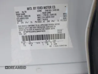 2020 Ford Edge SEL with VIN 2FMPK4J93LBA91633, listed as a IAAI auction lot 41415824 with 72,264 mi miles. Bid and sale history available at carsss.com. Image 9.