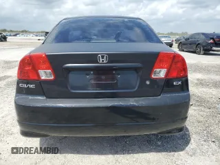 2004 Honda Civic EX with VIN 2HGES26774H632688, listed as a Copart auction lot 51146415 with 186,522 mi miles and Salvage Title. Bid and sale history available at DreamBid. Image 6.