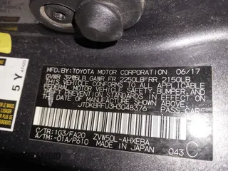 2017 Toyota Prius Two with VIN JTDKBRFU3H3048376, listed as a IAAI auction lot 41945935 with 299,964 mi miles. Bid and sale history available at carsss.com. Image 9.