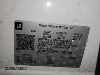 2020 Chevrolet Traverse Premier with VIN 1GNEVKKW0LJ181739, listed as a Copart auction lot 87262924 with 138,032 mi miles and Salvage Title. Bid and sale history available at carsss.com. Image 15.