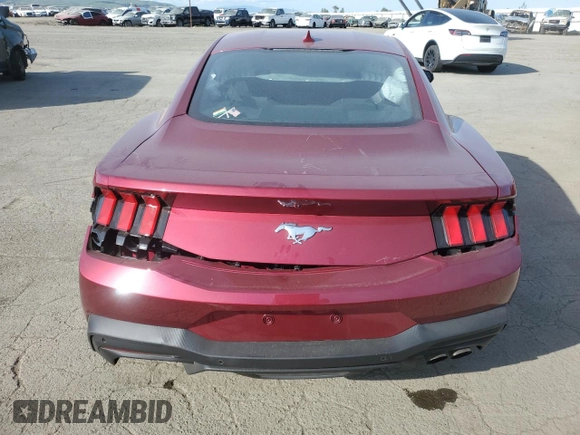 2025 Ford Mustang EcoBoost with VIN 1FA6P8TH0S5100164, listed as a Copart auction lot 48850775 with 1,697 mi miles and Salvage Title. Bid and sale history available at carsss.com. Image 6.