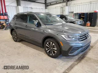 2024 Volkswagen Tiguan S with VIN 3VVRB7AX9RM198790, listed as a Copart auction lot 44741355 with 0 mi miles and Salvage Title. Bid and sale history available at carsss.com. Image 4.