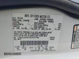 2005 Ford Explorer XLS с VIN 1FMZU62K75UA37796, выставлен на аукционе IAAI как лот 42826535 с пробегом 97 807 миль миль и . История ставок и продаж доступна на DreamBid. Изображение 9.