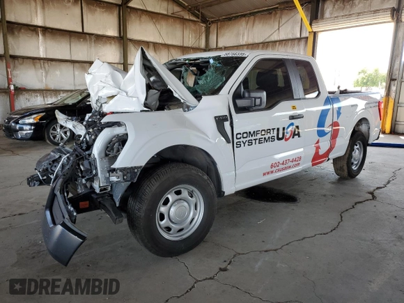 2021 Ford F-150 XL with VIN 1FTEX1CBXMKE12215, listed as a Copart auction lot 58756335 with Not provided miles and Salvage title. Bid and sale history available at DreamBid. Image 1.