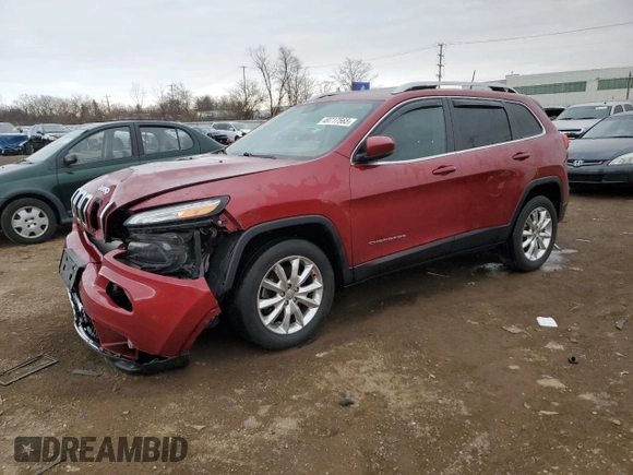 2016 Jeep Cherokee Limited with VIN 1C4PJMDB4GW308357, listed as a Copart auction lot 49717565 with 98,563 mi miles and Salvage Title. Bid and sale history available at carsss.com. Image 1.