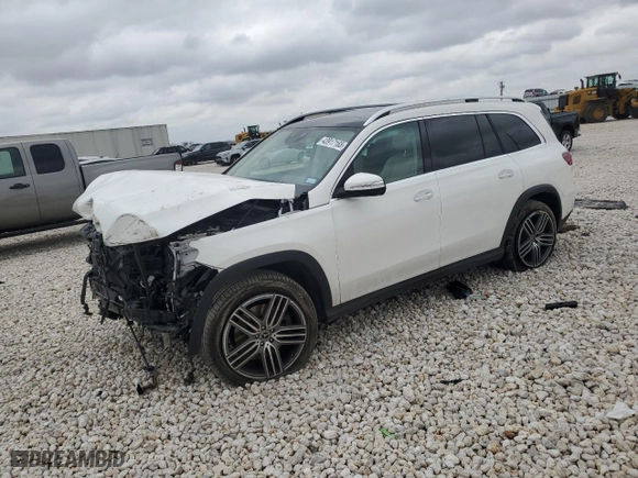 2024 Mercedes-Benz GLS with VIN 4JGFF5KE8RB125341, listed as a Copart auction lot 43917165 with 17,544 mi miles and Salvage Title. Bid and sale history available at carsss.com. Image 1.