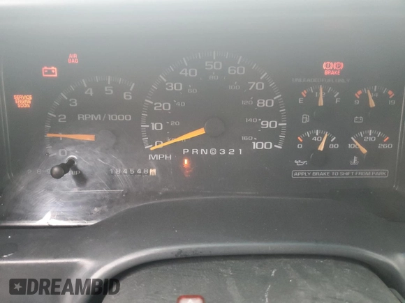 1997 GMC Yukon with VIN 3GKEC18R0VG523581, listed as a Copart auction lot 79601454 with 184,548 mi miles and Salvage Title. Bid and sale history available at carsss.com. Image 9.